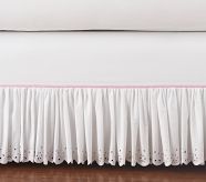 Eyelet Bed Skirt, Pink, Twin
