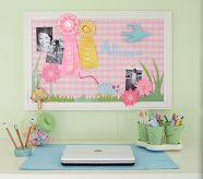 Pink Framed Gingham Pinboard