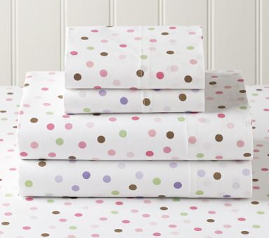 Katie Polka Dot Sheet Set,  Twin, Pink