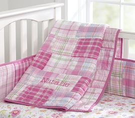 Madras Nursery, Quilt, Pink
