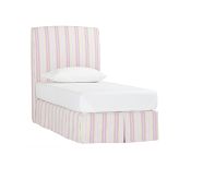 Lewis Headboard with Caroline Stripe Slipcover & Bedskirt