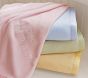 Microfleece Silk Trim Blanket, Blue