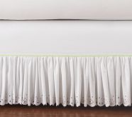Eyelet Bed Skirt, Green, Twin