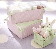 Bailey Side Tie Storage, Small Box, Pink Dot