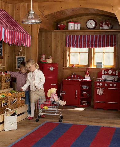 Red Retro Kitchen Playroom