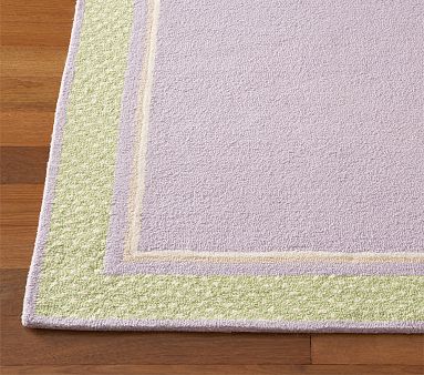 Polka Dot Border Rug, Lavender