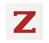 18x18  Novelty Mat Letter, White, Z