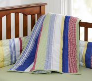 Kasey Striped Toddler Quilt, Primary