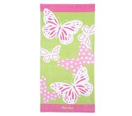 Green Butterfly Beach Towel