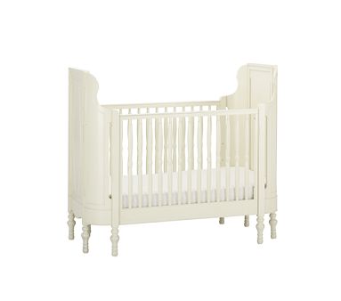 Olivia Fixed Gate Crib & Mattress, Vintage White