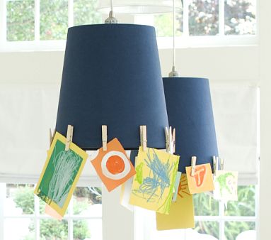 Hanging Clip Shade, Red with Khaki Clips