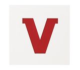 18x18  Novelty Mat Letter, White, V