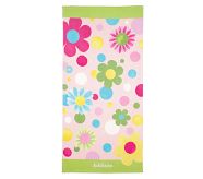 Pink Flower Dot Beach Towel