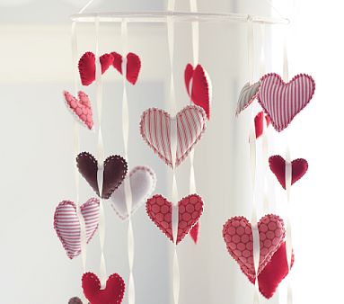 Hanging Hearts Mobile, Red/White Multi