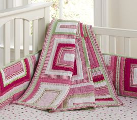 Katie Patchwork Toddler Quilt, Pink
