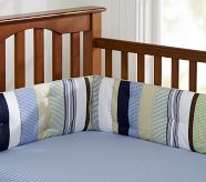 Gingham Crib Fitted Sheet, Navy