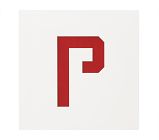 18x18  Novelty Mat Letter, White, P