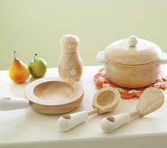 White Wooden Pots & Pans Set