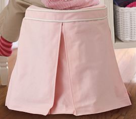 Pink Twill Tuffet Stool