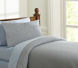 Gingham Duvet Cover, Twin, Navy