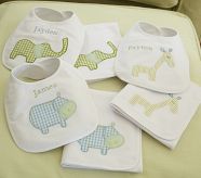 Gingham Animals Bib & Burp Sets