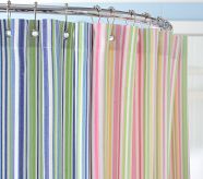Multistripe Shower Curtain, Pink
