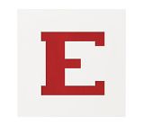 18x18  Novelty Mat Letter, White, E