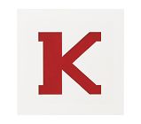 18x18  Novelty Mat Letter, White, K