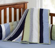 Kasey Striped Toddler Quilt, Navy