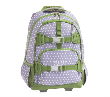 Mackenzie Rolling Backpack, Lavender Dot