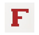 18x18  Novelty Mat Letter, White, F