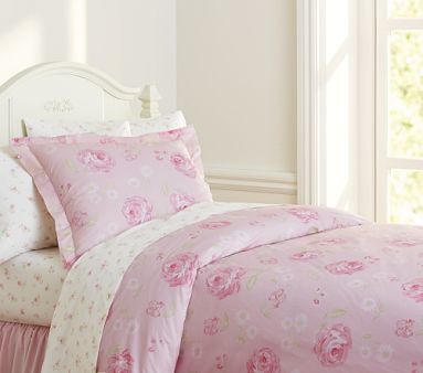 Amy Romantic Floral Duvet Cover, Twin