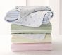 Dot & Stripe Chamois Blanket, Blue