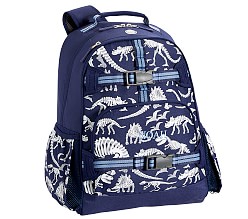 포터리반 공룡 Glow-in-the-Dark 맥킨지 가방 (초등 입학 선물 추천) Potterybarn Blue &amp; Gray Dinos Kids Backpack