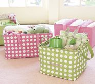 Square Canvas Storage Solid, Pink