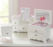 Mini Table Jewelry Box, White