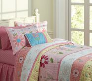 Pink Daisy Garden Quilted Bedding