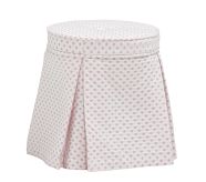 Pink Chenille Dot Tuffet Stool