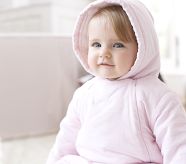 Hooded Footed Bundler, Chocolate, 0-3 Months