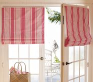 Bright Stripe Roman Shade, 26 x 64", Bright Blue