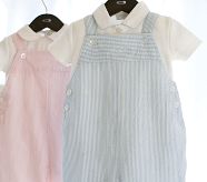 Pink Seersucker Overall, 0-3 Months
