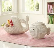 White Animal Shaped Basket, Fish