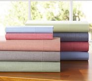 Chambray Sheet Set, Twin, Navy
