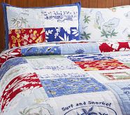 Island Patchwork Quilt, Twin, Blue