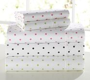 Addison Tiny Dot Sheet Set, Twin, Black