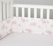 French Rose Crib Fitted Sheet, Small Floral, Green