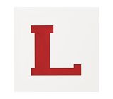 18x18  Novelty Mat Letter, White, L