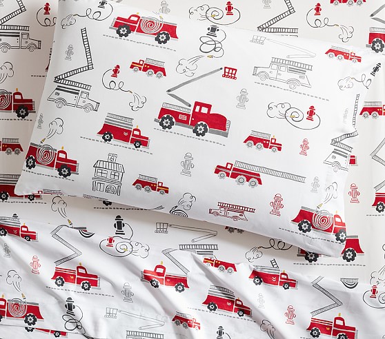 Firetruck Sheet Set | Pottery Barn Kids