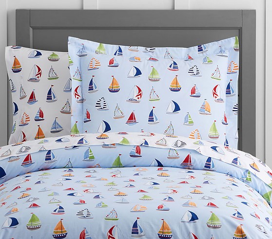 Organic Hudson Sailboat Duvet | Pottery Barn Kids