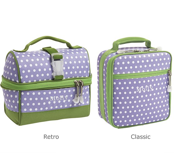 Retro Lunch Bag, Mackenzie Lavender Dot | Pottery Barn Kids